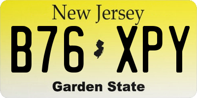 NJ license plate B76XPY
