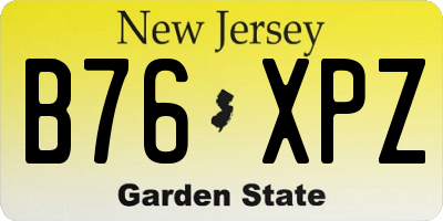 NJ license plate B76XPZ