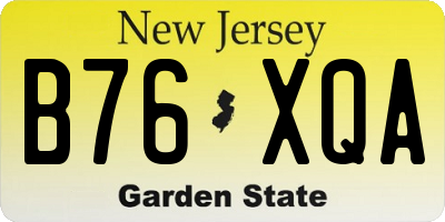 NJ license plate B76XQA