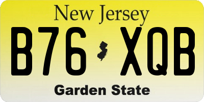 NJ license plate B76XQB
