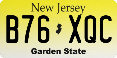 NJ license plate B76XQC