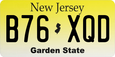 NJ license plate B76XQD