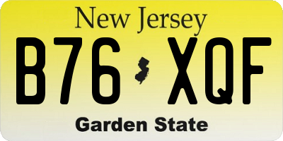 NJ license plate B76XQF