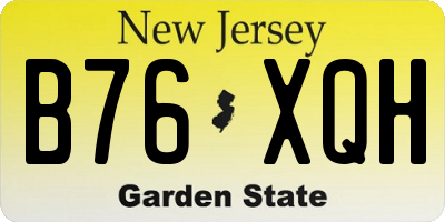 NJ license plate B76XQH