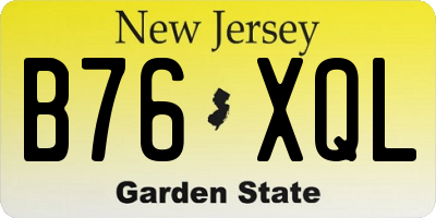 NJ license plate B76XQL