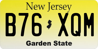 NJ license plate B76XQM