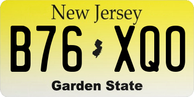 NJ license plate B76XQO
