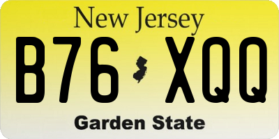 NJ license plate B76XQQ