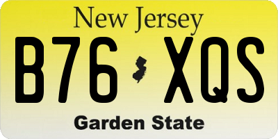 NJ license plate B76XQS