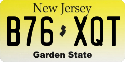 NJ license plate B76XQT