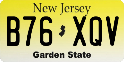 NJ license plate B76XQV
