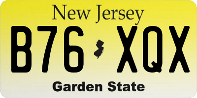 NJ license plate B76XQX
