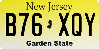 NJ license plate B76XQY