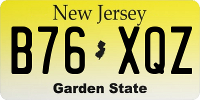 NJ license plate B76XQZ