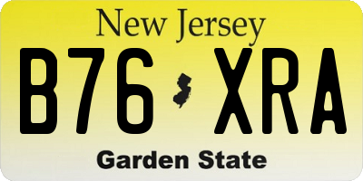 NJ license plate B76XRA