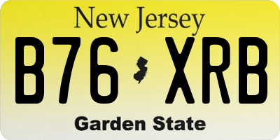 NJ license plate B76XRB