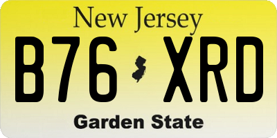NJ license plate B76XRD