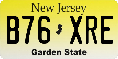 NJ license plate B76XRE