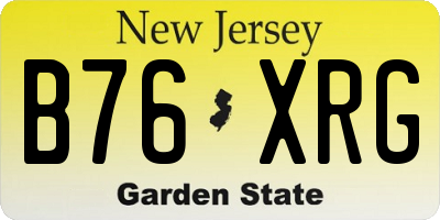 NJ license plate B76XRG