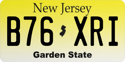 NJ license plate B76XRI