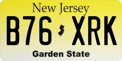 NJ license plate B76XRK