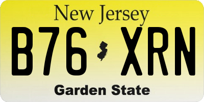 NJ license plate B76XRN