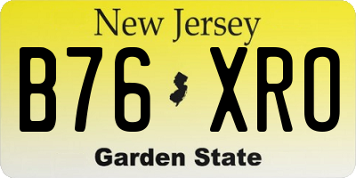 NJ license plate B76XRO