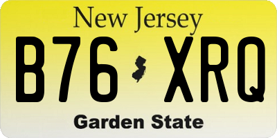 NJ license plate B76XRQ
