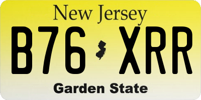 NJ license plate B76XRR