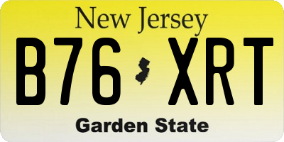 NJ license plate B76XRT