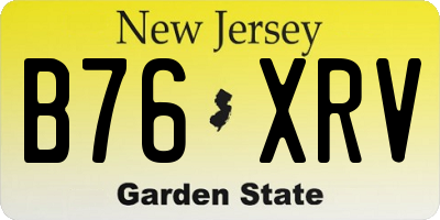 NJ license plate B76XRV