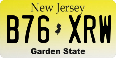 NJ license plate B76XRW