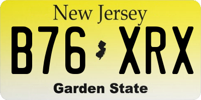 NJ license plate B76XRX