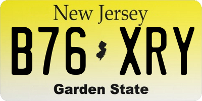 NJ license plate B76XRY