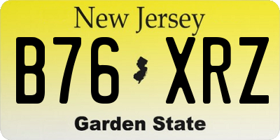 NJ license plate B76XRZ