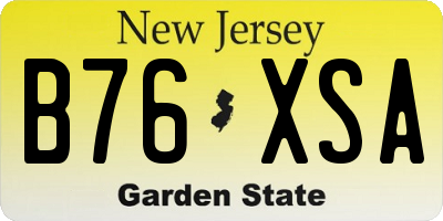 NJ license plate B76XSA