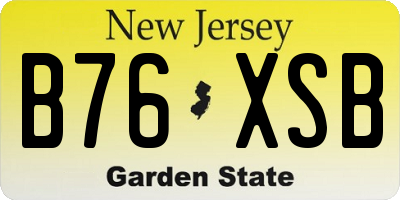 NJ license plate B76XSB