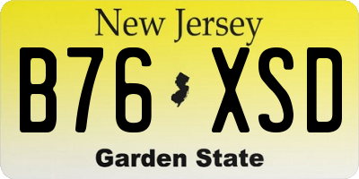NJ license plate B76XSD