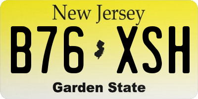 NJ license plate B76XSH