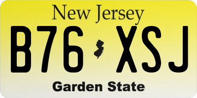 NJ license plate B76XSJ