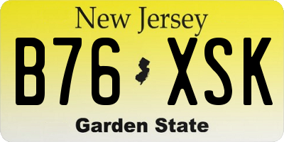NJ license plate B76XSK