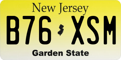 NJ license plate B76XSM