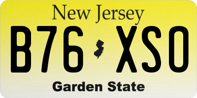 NJ license plate B76XSO