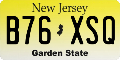 NJ license plate B76XSQ