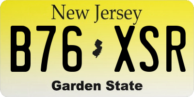 NJ license plate B76XSR