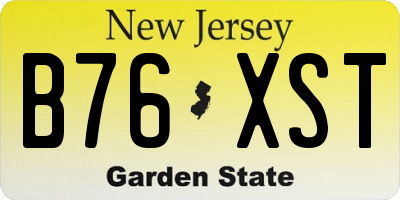 NJ license plate B76XST