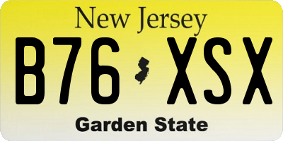 NJ license plate B76XSX