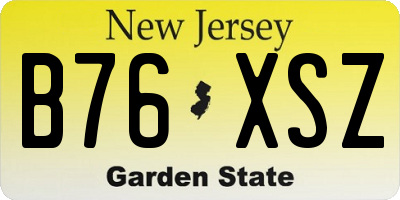 NJ license plate B76XSZ