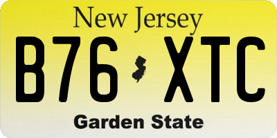 NJ license plate B76XTC