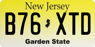 NJ license plate B76XTD